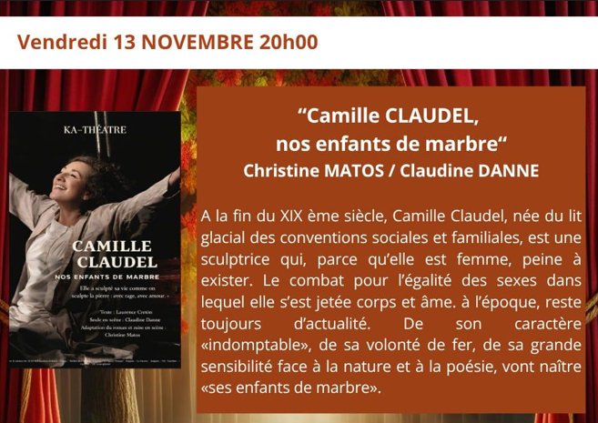 CAMILLE CLAUDEL - nos enfants de marbre - 20H - 13/11/2026